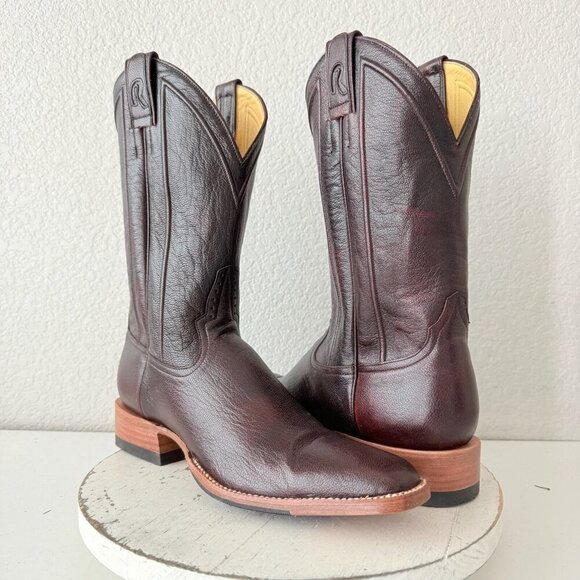 NEW Rod Patrick Mens Cowboy Boots 12.5AAAA Burgundy Leather Western French Toe - Picture 1 of 12